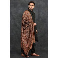 Black Kurta Shalwar Pakistani Wedding Shawl Suit