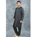 Black Embroidered Indian Mens Kurta Ethnic Wedding Suit