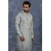 Grey and Cream Indian Mens Kurta Pajama Ethnic Wedding Dress