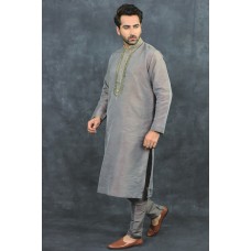 Fawn Embroidered Mens Kurta Pajama Indian Punjabi Menswear