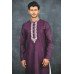 Purple Embroidered Kurta Indian Men Wedding Outfit