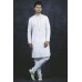 White Indian Mens Embroidered Kurta Pajama Designer Suit