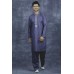 Grey Indian Men Embroidered Kurta Shalwar Festive Outfit