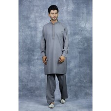 Grey Embroidered Mens Kurta Shalwar Pakistani Menswear