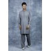 Grey Embroidered Mens Kurta Shalwar Pakistani Menswear