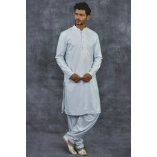 Sky Blue Embroidered Kurta Shalwar Indian Mens Suit