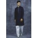 Navy Blue & White Mens Kurta Shalwar Pakistani Menswear