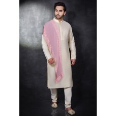 Gold Mens Kurta Pajama Stole Set