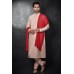 Peach Indian Mens Wedding Party Kurta Pajama Stole