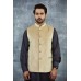 Gold Pakistani Designer Mens Formal Waistcoat 