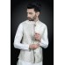 White Kurta Pajama Set Ivory Embroidered Menswear Waistcoat Wedding Suit