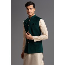 Green Waistcoat Traditional Nehru Jacket Menswear