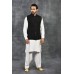 Jet Black Modern Pakistani Mens Waistcoat