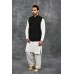 Jet Black Modern Pakistani Mens Waistcoat