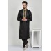 Black Embroidered Pakistani Designer Mens Kurta Pajama