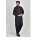 Black Embroidered Mens Eid Kurta Salwar