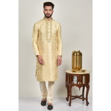 Cream Indian Mens Wedding Kurta Pyjama