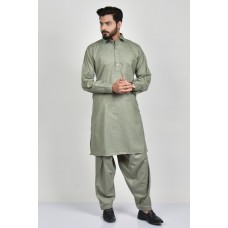 Grey Collared Pakistani Designer Mens Salwar Kameez