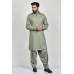 Grey Collared Pakistani Designer Mens Salwar Kameez