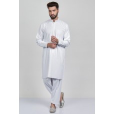 White Mens Eid Kurta Salwar Suit