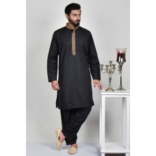 Black Kurta Shalwar Pakistani Menswear