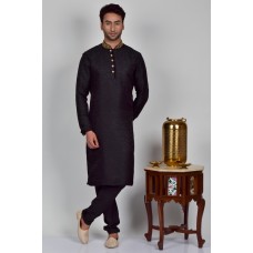 Black Indian Mens Ready To Wear Kurta Pajama