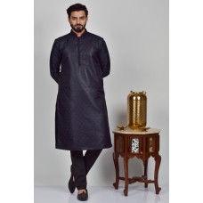 Navy Blue Indian Designer Mens Kurta Pajama