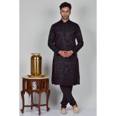 Black Indian Mens Eid Kurta Pajama