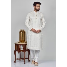 Off White Indian Wedding Party Mens Kurta Pajama