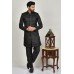 Black Fancy Formal Mens Short Kurta Pyjama