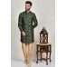 Green Heavy Embellished Groom Short Kurta Pyjama