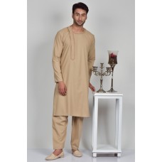 Brown Side Embroidered Eid Kurta Shalwar