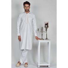 White Embroidered Eid Shalwar Kameez