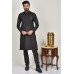 Black Embroidered Pathan Kurta Pyjama