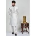 Cream Classic Mens Embroidered Kurta Pajama