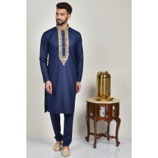 Navy Blue Indian Mens Kurta Pajama