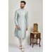 Exquisite Plain Grey Mens Kurta Pajama