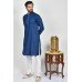 Navy Blue White Pakistani Mens Kurta Pajama