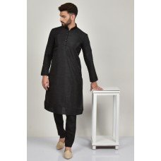 Black Stitched Eid Kurta Pajama Suit