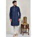 Navy Blue White Pakistani Mens Kurta Pajama