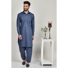 Blue Pakistani Mens Eid Shalwar Kameez