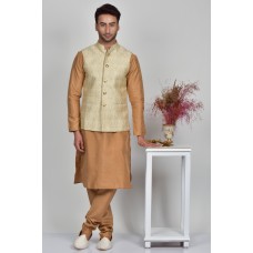 Gold Waistcoat Indian Mens Ethnic Clothing