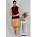 Maroon Waistcoat Indian Mens Formal Clothing