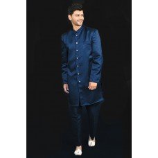 Blue Sherwani Style Kurta Pant Suit